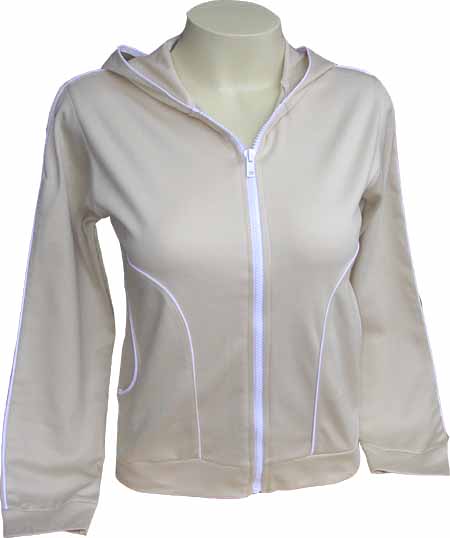 Retro Tracksuit Ladies Hooded Manga Manga Zip Top Beige Womens Cotton 10 12 New Ebay