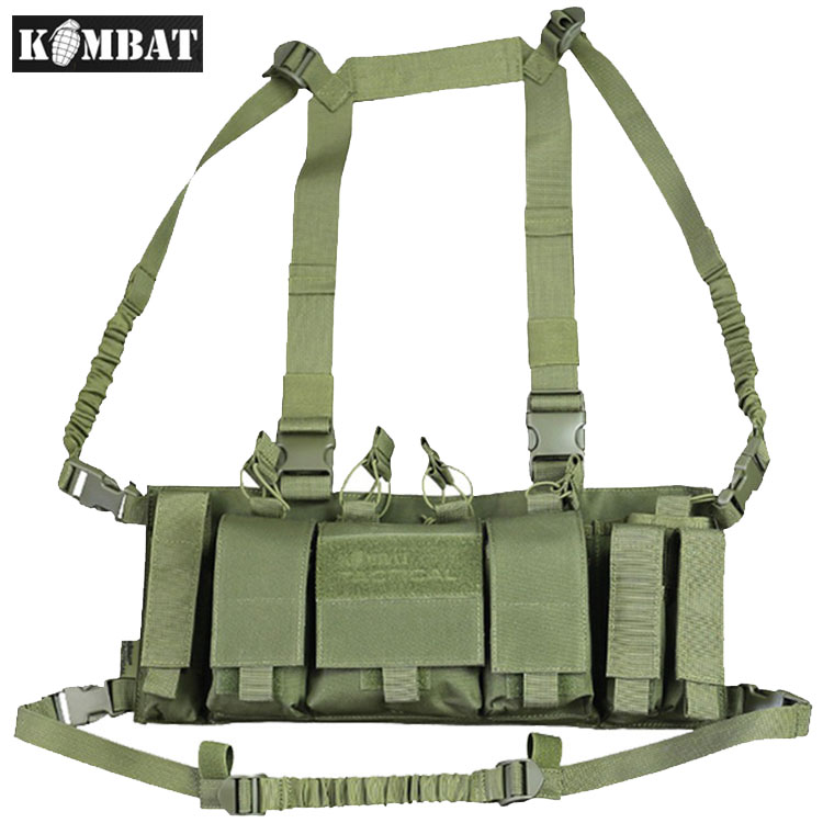 Combat Tactical Army Trojan Chest Rig Utility Webbing Pouch Molle Vest ...